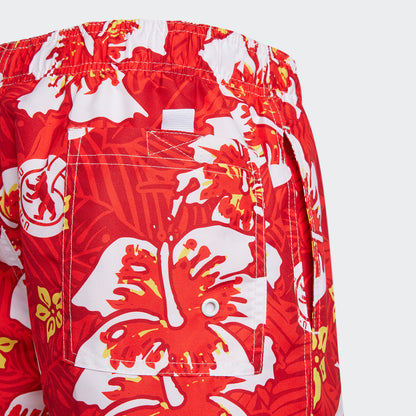 Badehose Hawaii - rot/bunt