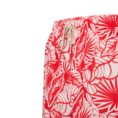 Badehose Hawaii - rot/weiß