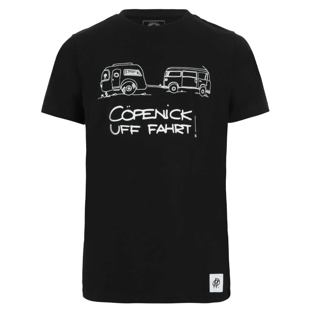 Kinder T-Shirt Camping - schwarz