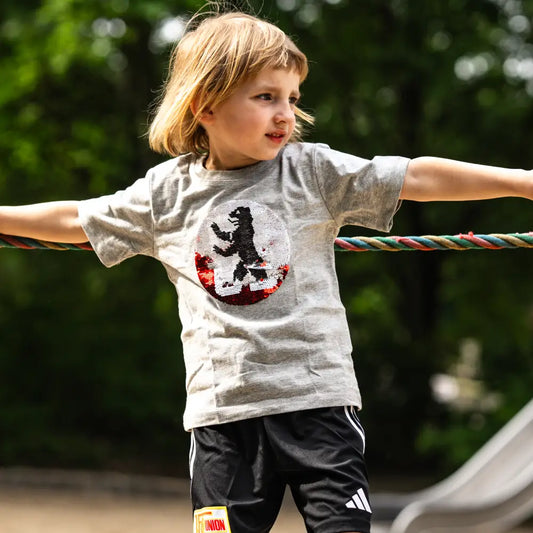 Kinder T-Shirt Pailetten - grau