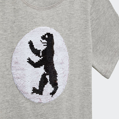 Kinder T-Shirt Pailetten - grau