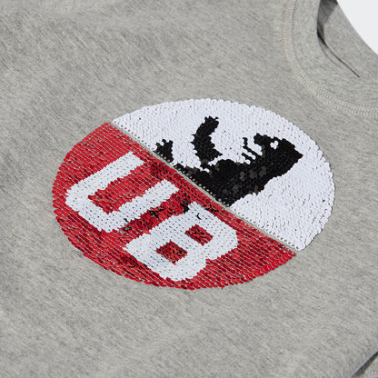 Kinder T-Shirt Pailetten - grau