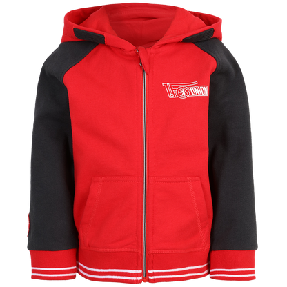 Kinder Kapuzenjacke Keules Knirps - rot/grau