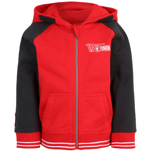 Kinder Kapuzenjacke Keules Knirps - rot/grau