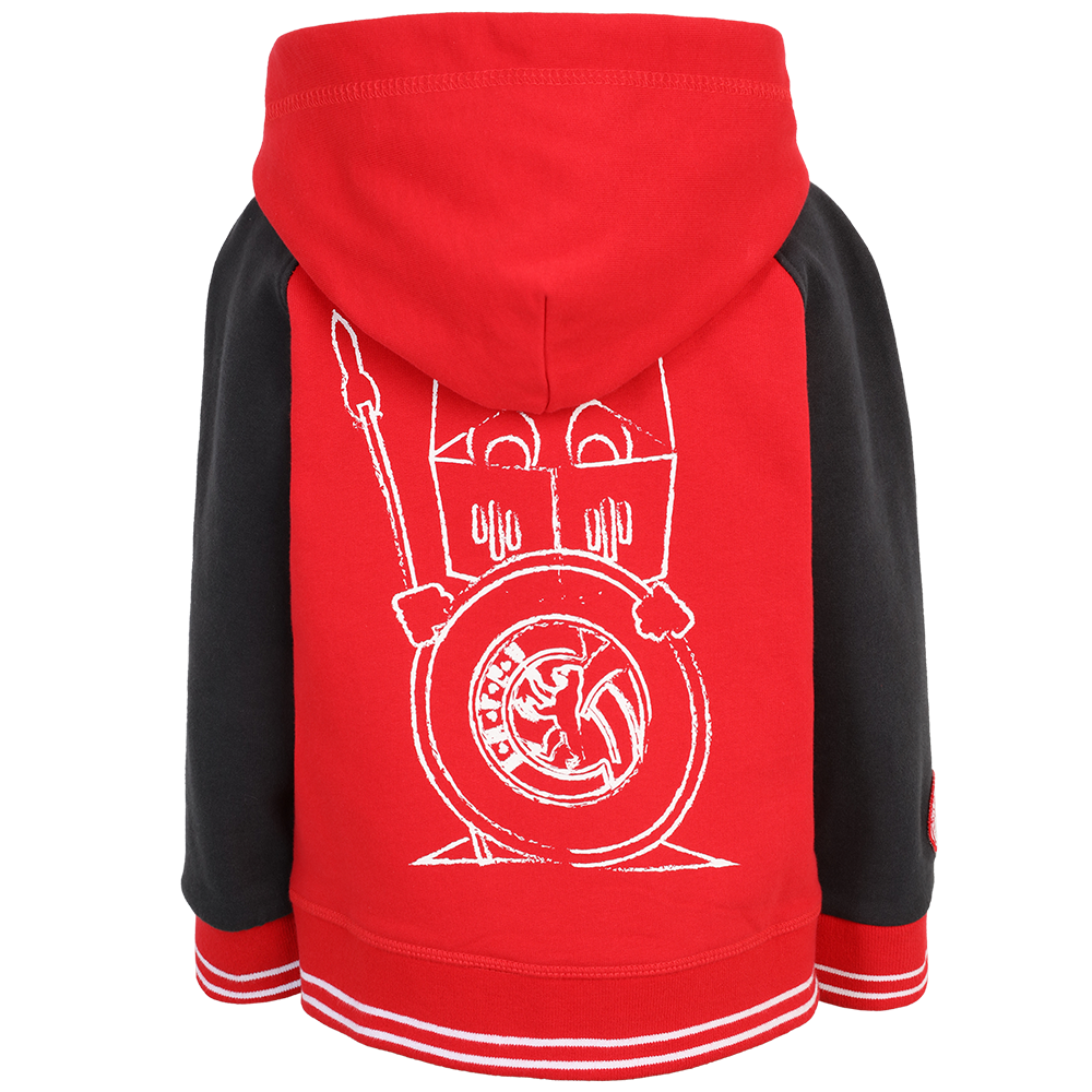 Kinder Kapuzenjacke Keules Knirps - rot/grau