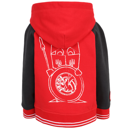 Kinder Kapuzenjacke Keules Knirps - rot/grau