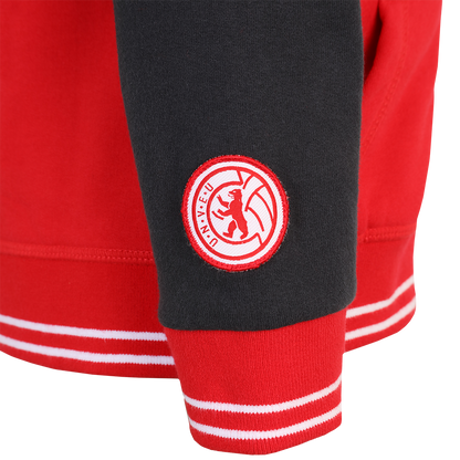 Kinder Kapuzenjacke Keules Knirps - rot/grau