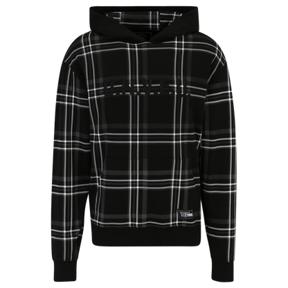 Kapuzenpullover UNVEU kariert - schwarz