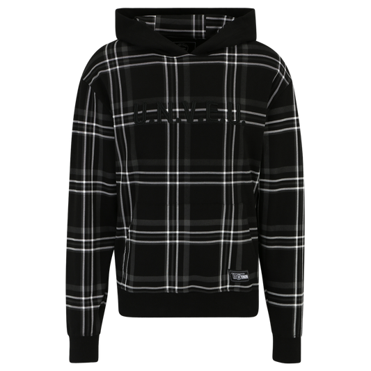 Kapuzenpullover UNVEU kariert - schwarz