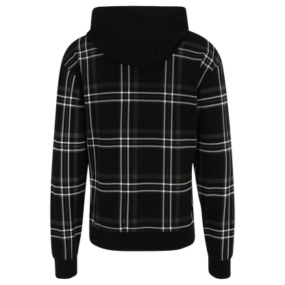 Kapuzenpullover UNVEU kariert - schwarz