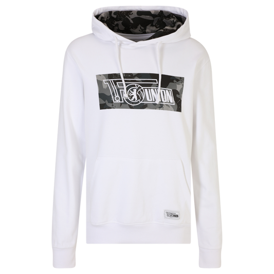 Kapuzenpullover camouflage Logo - weiß