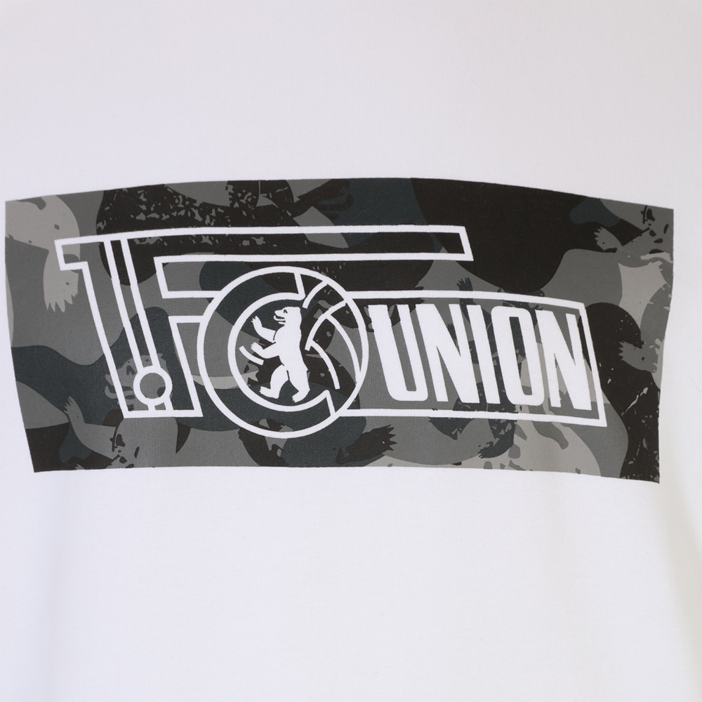 Kapuzenpullover camouflage Logo - weiß