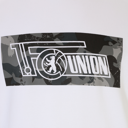 Kapuzenpullover camouflage Logo - weiß