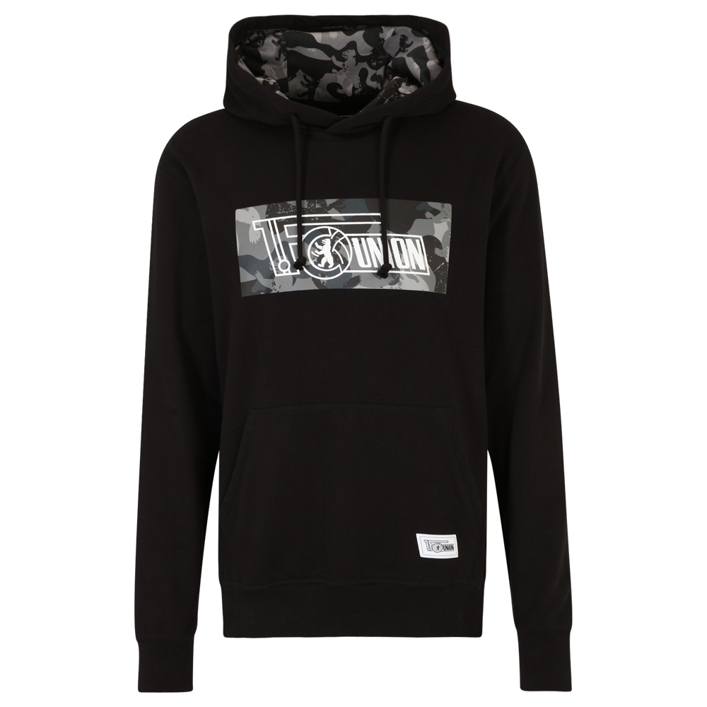 Kapuzenpullover camouflage Logo - schwarz