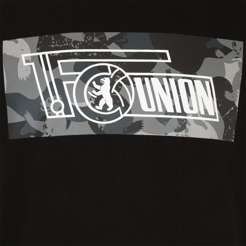 Kapuzenpullover camouflage Logo - schwarz
