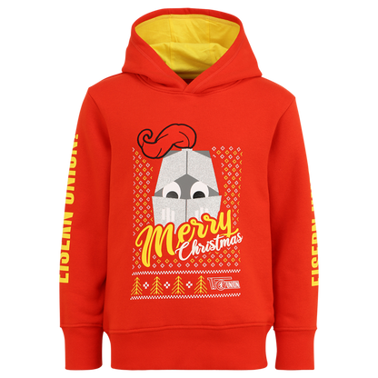 Kinder Kapuzenpullover Merry Christmas - rot