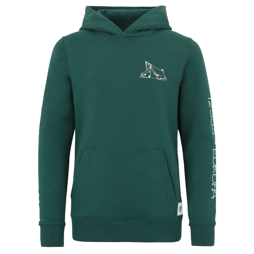Kinder Kapuzenpullover Camping - grün