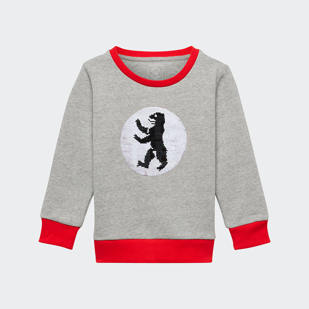 Kinder Sweater Pailetten - grau