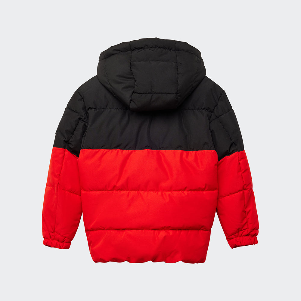 Kinder Winterjacke Logo - rot/schwarz