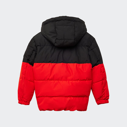 Kinder Winterjacke Logo - rot/schwarz