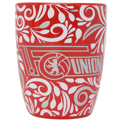Tasse Logo Glitzer - rot/weiß