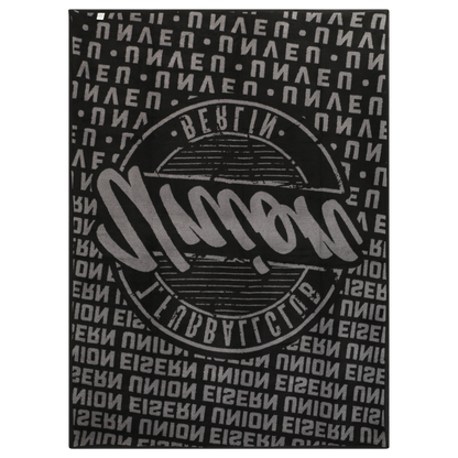 Veloursdecke schwarz/grau