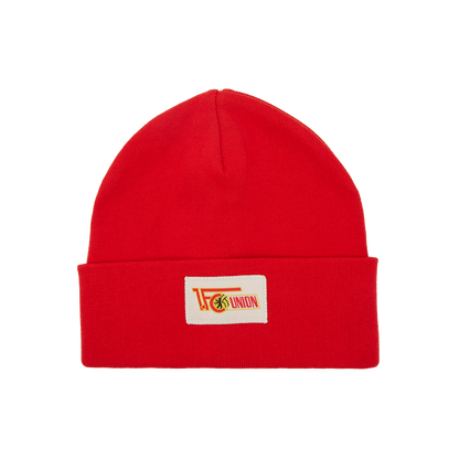 Kinder Beanie Logo Badge - rot