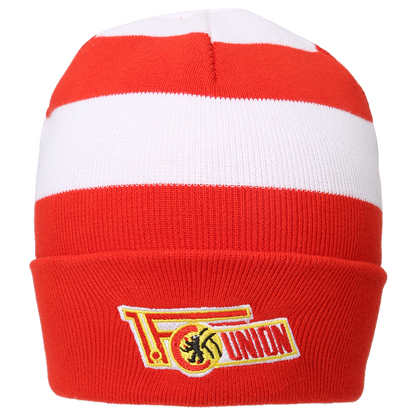 Beanie Logo Blockstreifen - rot/weiß