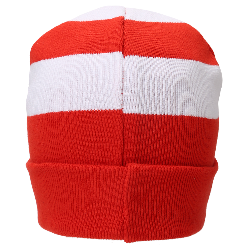 Beanie Logo Blockstreifen - rot/weiß