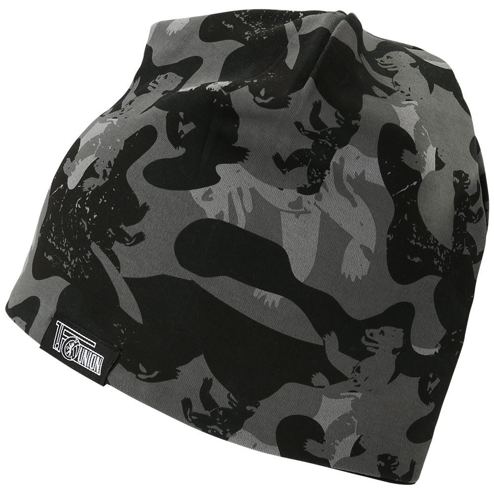 Beanie Camouflage - schwarz/grau