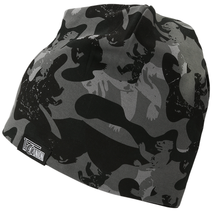 Beanie Camouflage - schwarz/grau