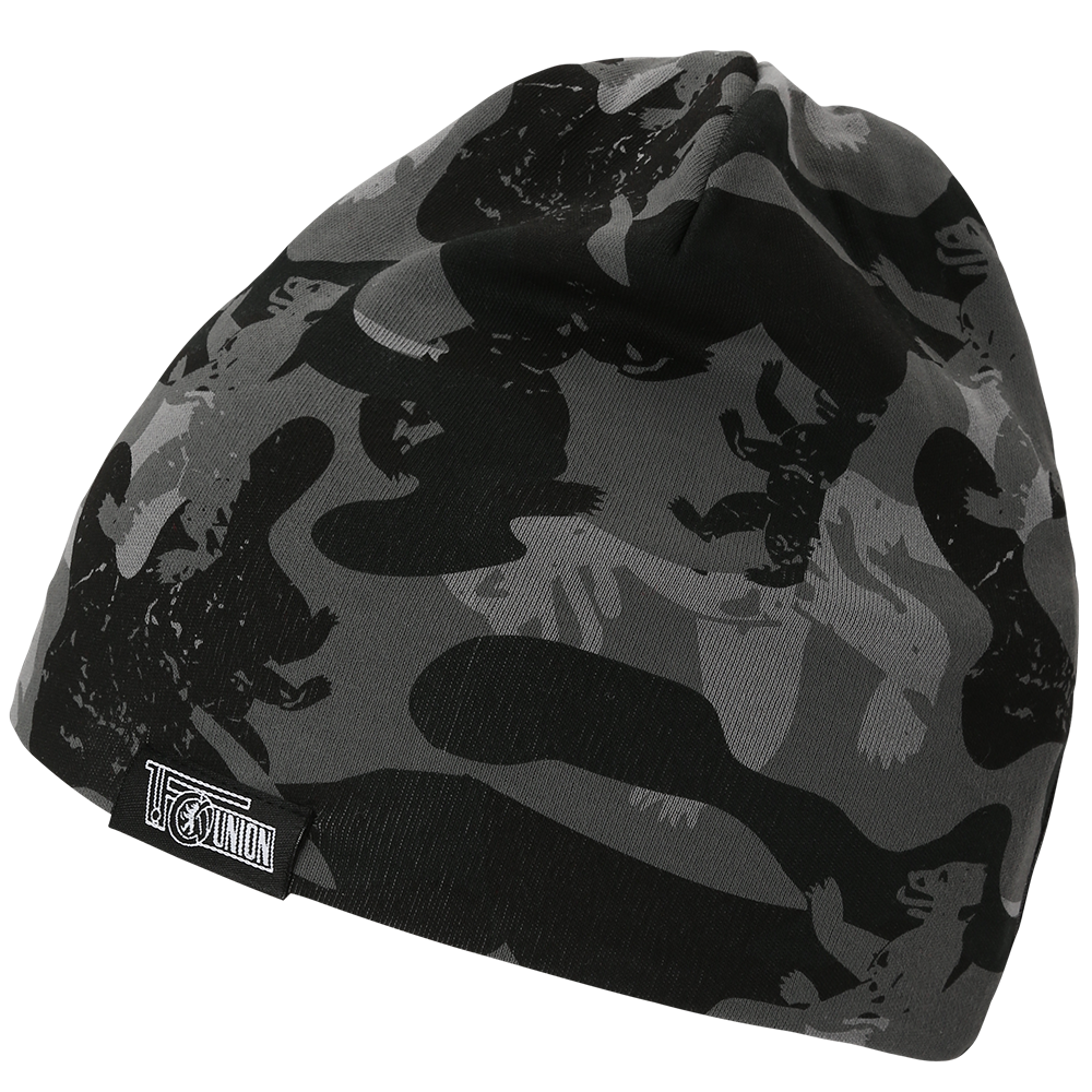 Kinder Beanie Camouflage - schwarz/grau
