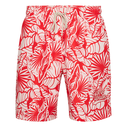 Badehose Hawaii - rot/weiß
