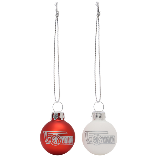 Mini Weihnachtskugel 10er-Set - rot/weiß