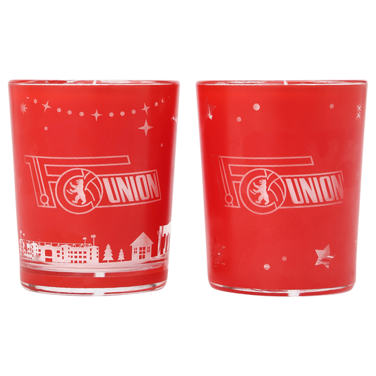 Teelichthalter Weihnachten 2er Set - rot