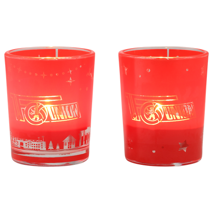 Teelichthalter Weihnachten 2er Set - rot