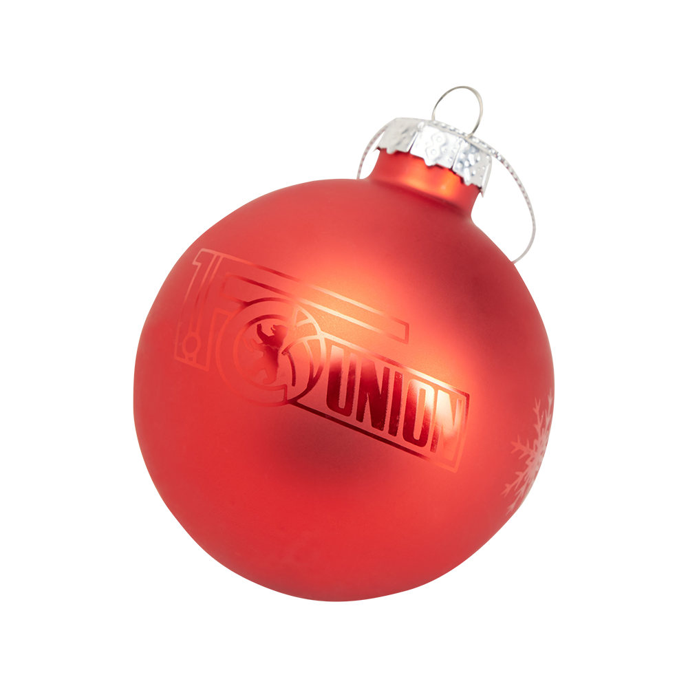 Weihnachtskugel Logo 4er Set - rot