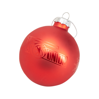 Weihnachtskugel Logo 4er Set - rot