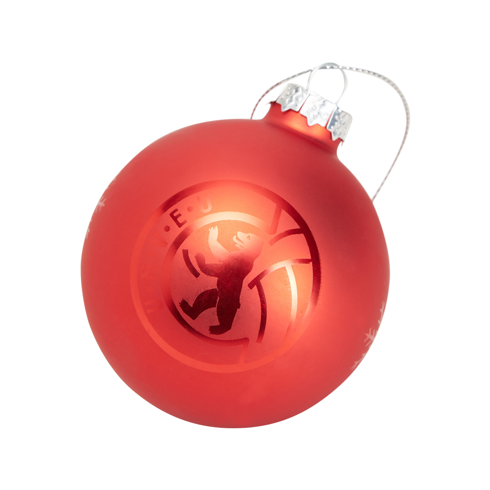 Weihnachtskugel Logo 4er Set - rot